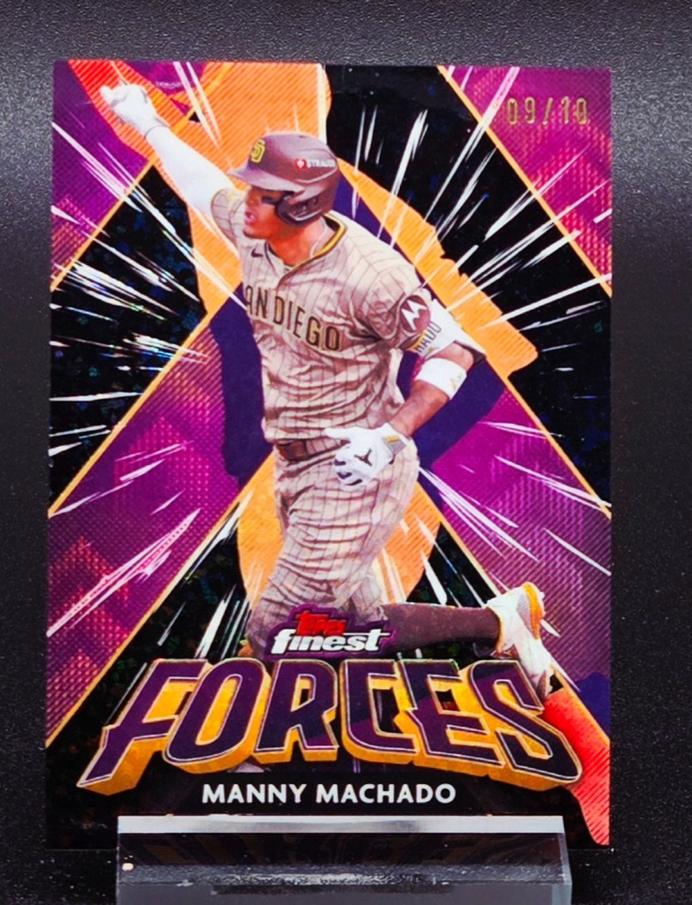 Manny Machado 9/10 2026 Topps Finest Forces Black Mini Diamond 1:8,217 Case Hit